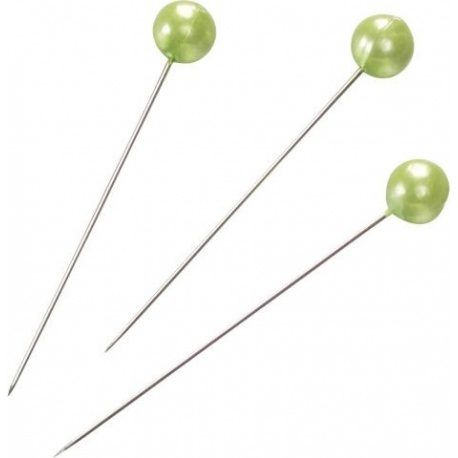 Épingle tête perle 8mm vert cl. 50p