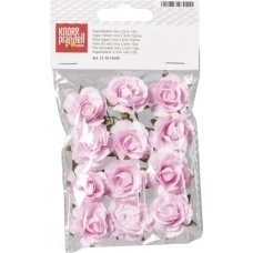 Fleur papier rose 2,5cm 12pces