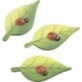 Feuille coccinelle 6cm 6pc