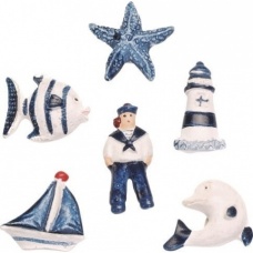 Déco maritime 2,5-5cm 6pc