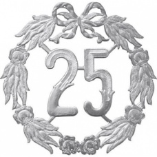 Déco jubilé '25' 18cm arg