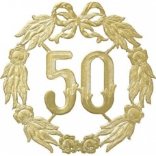 Déco jubilé '50' 18cm or