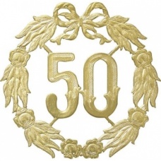 "Déco jubilé ""50"" 27cm or"