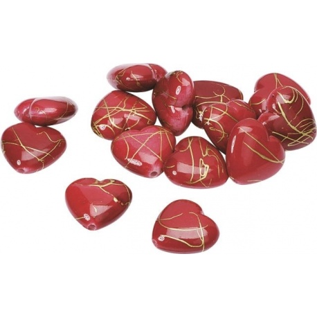 Coeur 1,5cm rouge 24pc