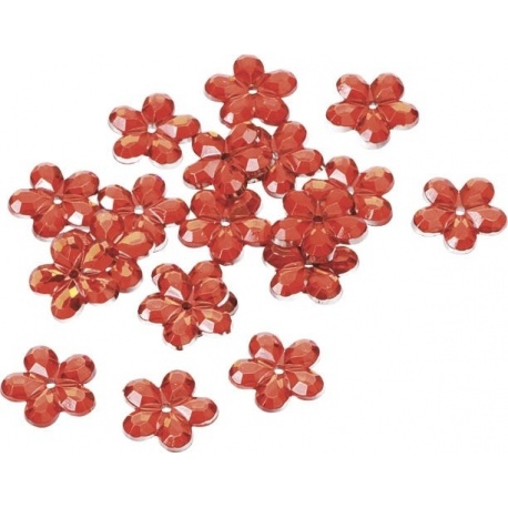 Fleur miroir 1,2cm rouge 120pc